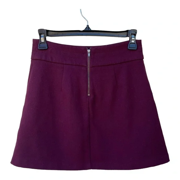 Urban Outfitters COPE Pleated Panel Raspberry/Burgundy Mini Skirt Sz 0 - Picture 8 of 8